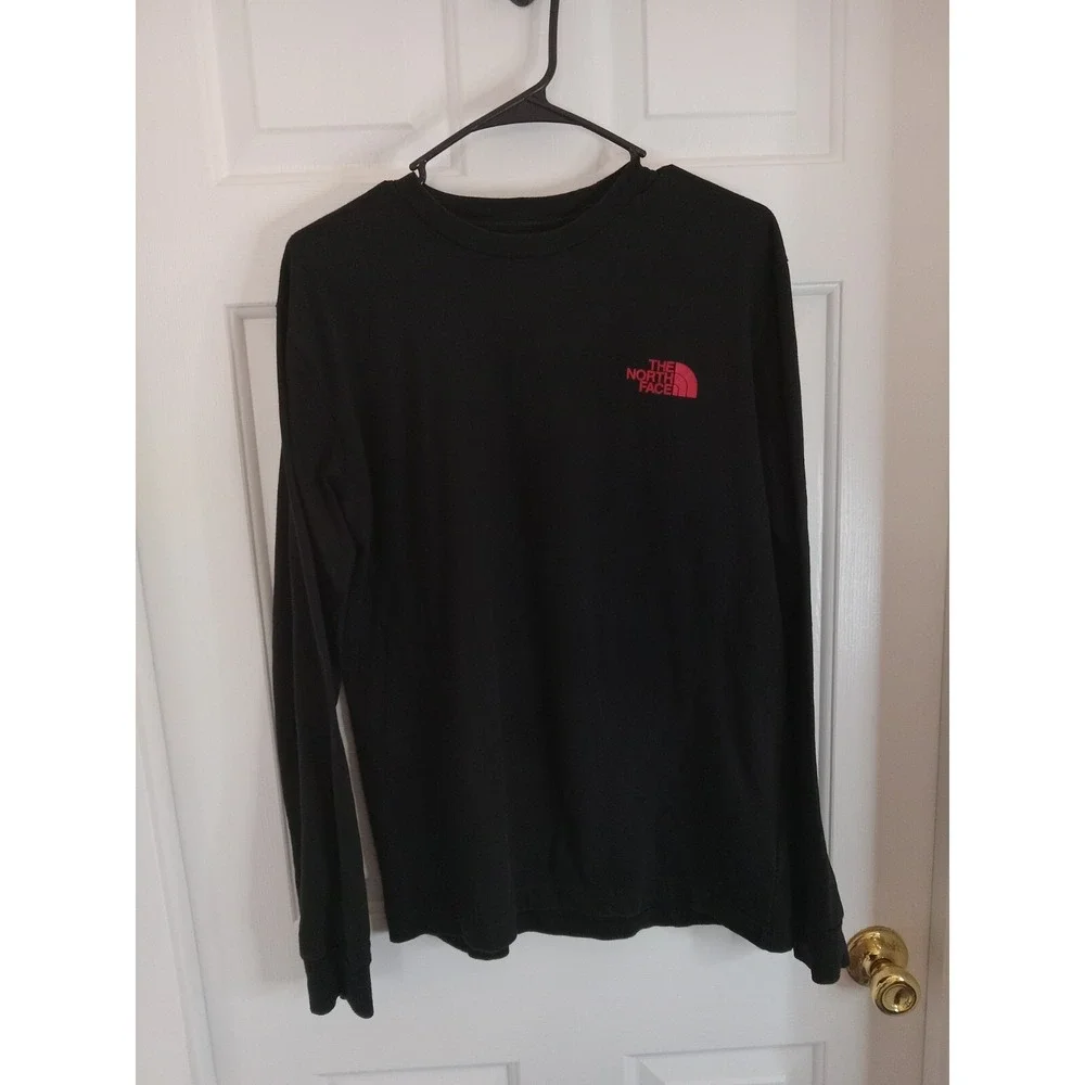 The North Face Long‎ Sleeve Crewneck Never Red Logo Exploring Black Mens Small